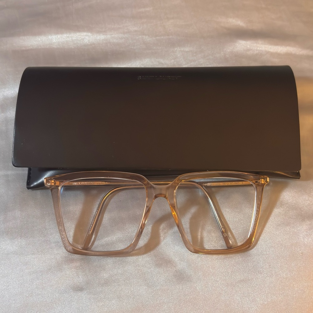 Saint Laurent Chic Transparent Square Glasses with Case